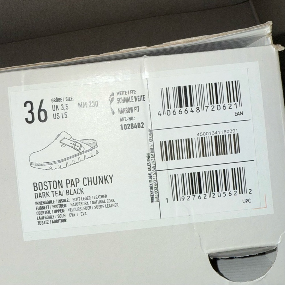 Birkenstock Papillio Boston Chunky Suede Leather in Dark Tea/ Black - Picture 12 of 12